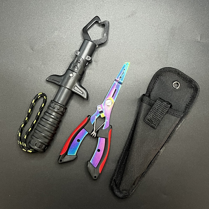 Fishing Hook Sharpener - ชุดคีมจับปลาและที่หนีบปากปลา พร้อมคีมถอดเบ็ดและคีมตัดห่วงสำหรับตกปลาบนน้ำแข็ง